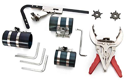 Piston Ring Service Tool Set, Piston Ring Set and Piston Ring Remover Tool for Groove Cleaner