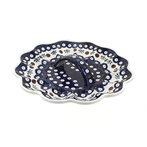 Blue Rose Polish Pottery Nature Egg Plate