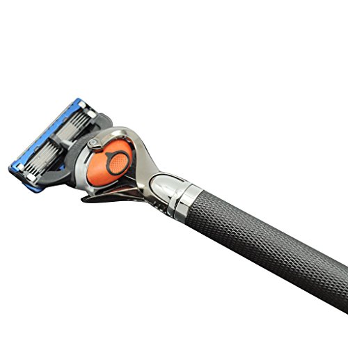 Frank Shaving Chrome Metal Handle Fusion Proglide Flexball Manual Razor Shaver (Black)