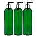 MoYo Natural Labs 8 oz Pump Dispenser, Empty Soap and Lotion Bottles with Locking Cap, BPA Free PET Plastic Containers for Essential Oils/Liquids (3 pack, Forest Green)