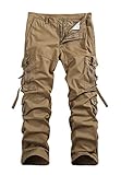 Men's Cotton Casual Military Army Cargo Camo Combat Work Pants (US:34 / Tag Asia 36, Khaki)