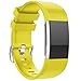 For Fitbit Charger 2 Band, Silicone Band, FreshZone Newest Premium Replacement Accessories Wrist Band for Fitbit Charge 2 [Large,Small] (Yellow)