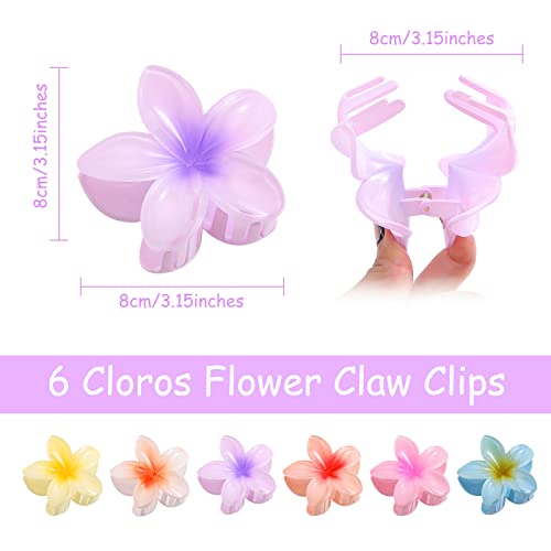 6 PCS Hair Claw Clips, Flower Claw Clips for Women Thick Hair, Large Hair Clips for Thin Hair, Non Slip Strong Hold Jaw Daisy Clip Barrettes, Hair Accessories for Women Girls Gifts