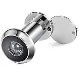 Royal H&amp;H Door Viewer Security Peek Peep Hole for Front Door Home Office 200 Degree Wide Angle Solid Brass Privacy With Cover (Chrome)