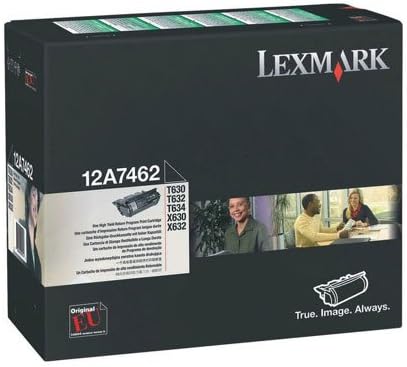 Lexmark 12A7462 T630 T632 T634 X630 X632 X634 Toner Cartridge (Black) in Retail Packaging