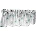 Crabtree Collection Kitchen Curtain Valance Curtains Short Curtains Kitchen Window Curtains Farmhouse Curtains Bathroom Window Curtain Cafe Curtains Window Curtains (16x60) (Gray/Aqua Dandelion