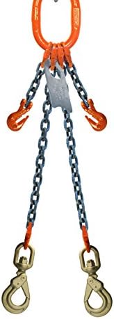 Advantage RiggingChain Sling - 5/16" x 5' Double Leg with Positive Locking Hooks and Adjusters - Grade 100