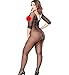 Xinkaishi Women's Fishnet Bodystocking Sleepwear Tights Lingerie Bodysuit (Black