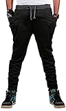 SlickBlue Casual Jogging Harem Pants Sweatpants Running Trousers Black, Medium