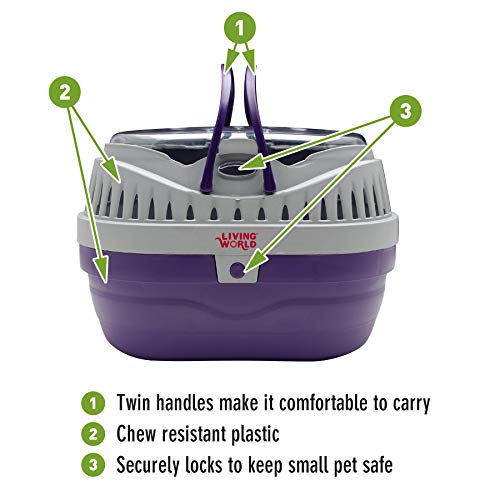 Living World Pet Carrier, Purple/Grey