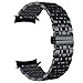 {Zero Gaps} Gear S3 Frontier/Classic Bands, VIGOSS 22mm Black Solid Stainless Steel Metal Band with Butterfly Buckle 7 Beads Replacement Strap for Samsung Gear S3 Frontier / S3 Classic Smart Watch