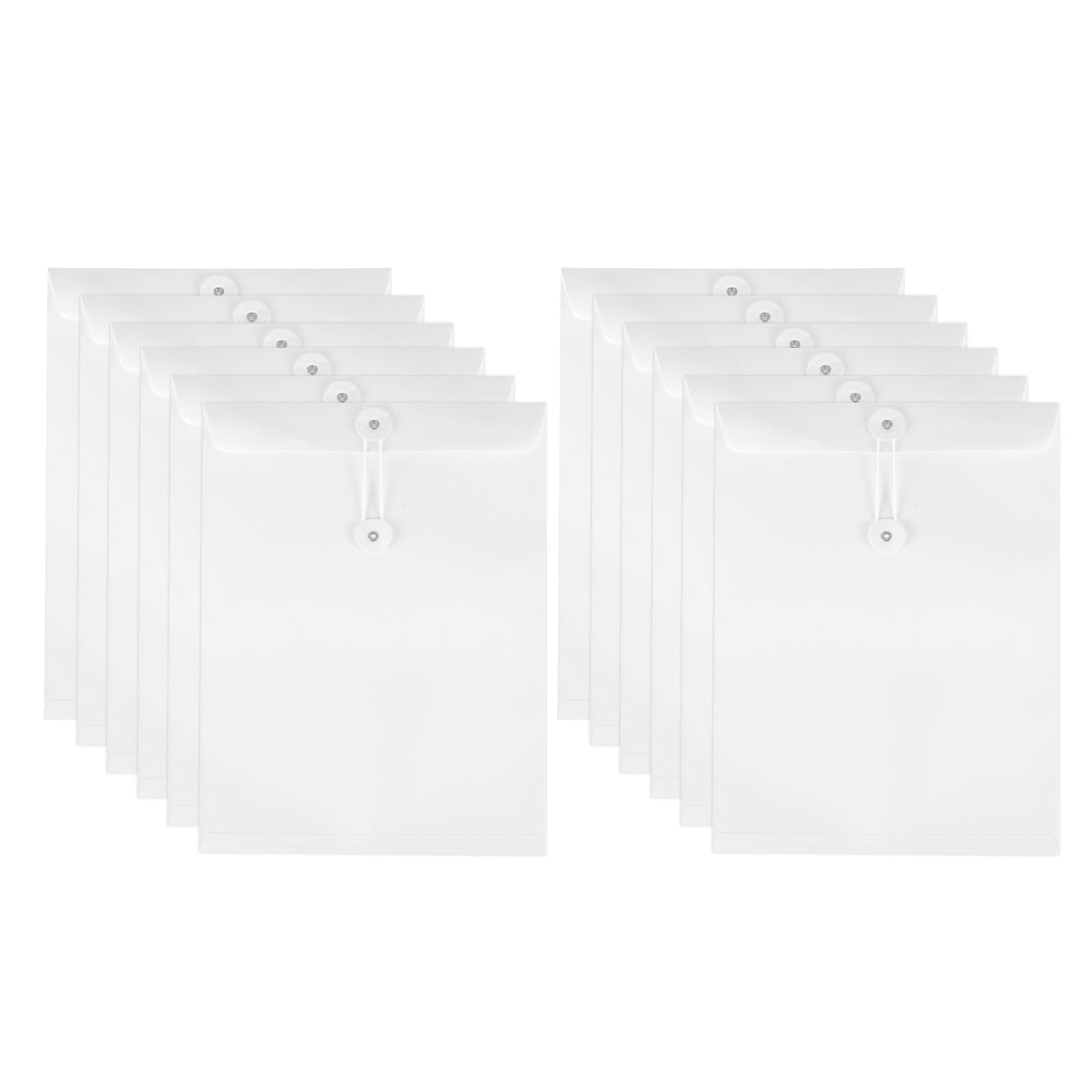 PATIKIL 12 Pcs Kraft Paper Envelope with String Tie Closure, A4 Vintage Envelopes File Folder Bag for Office Business Home Card Storage Document Organize, White
