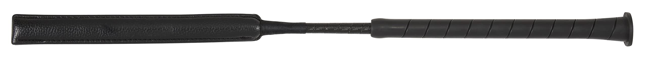 LeMieux Le Baton Short Horse Whip in Black with Grooved Rubber Grip Handle, Shock Absorbing Gel End Pad for Jumping & General Purpose - Short 57cm