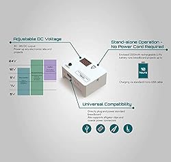 Rechargeable Breadboard Power Supply – 4 to 24V