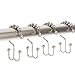 TENOVEL Never Rust 304 Stainless Steel Shower Rings, Rustproof Shower Curtain Hooks,Heavy Duty Roller Double Glide Shower Curtain Hooks for Bathroom Shower Liners, Brushed Nickel,Set of 12 Hooks