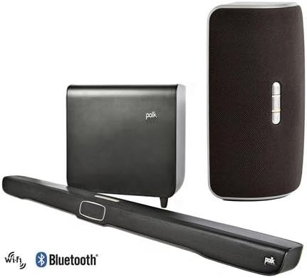 Polk Audio Omni SB1 Plus Premium Home Theater Sound Bar with Wireless Subwoofer - Bundle With Polk Audio Omni S2 Collection Wireless Multi Room Speaker