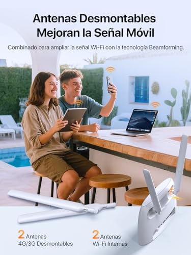 4G07-Router 4G SIM, Router 4G con Tarjeta SIM para AC1200, Dual Band WiFi(867Mbps 5GHz + 300Mbps 2.4GHz), LTE CAT4, Ethernet LAN/WAN, Puerto FDD y TDD, WiFi portatil hasta 64 Dispositivos