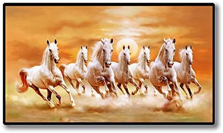 Catnew Running Horses Canvas Painting Wall Living Room Picture Poster Background Decor Paintings Reproduction Pictures on Canvas Wall Sticker Art for Bedroom Home Decorations 2040cm