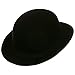 Black Blended Wool Felt Derby Bowler Hat Large
