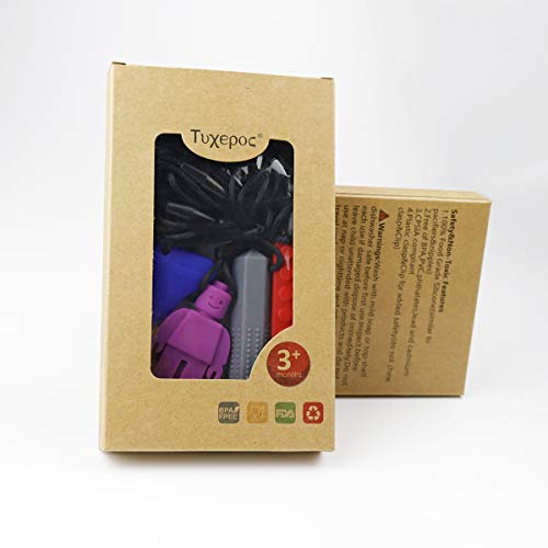 tuxepoc sensory toys for kids with autism,Sensory Chew Necklaces for Kids,Autism/ADHD/Special Needs, BPA Free Silicone Baby Teether, Biting,Oral Motor Chew