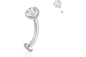 Gnoliew 14G Titanium Floating Belly Button Rings for Women Flat Back Belly Rings 8mm/10mm/12mm/14mm Belly Piercing Jewelry