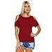 Isaac Liev Women's Open Cutout Cold Shoulder Short Sleeve Top - Made in USA