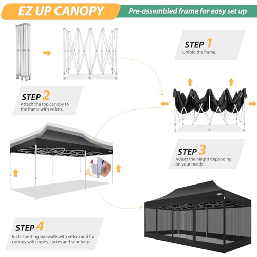 COBIZI 10x20 Heavy Duty Pop Up Canopy Review: Screen Tent with Mosquito Netting image 25