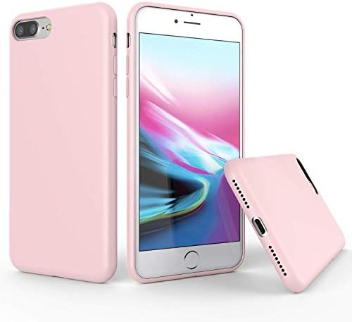 Weduda iPhone 8 Plus Silicone Case, iPhone 7 Plus Silicone Case, Liquid Silicone Gel Rubber Full Body Protection Cover Shockproof Phone Case for Apple iPhone 8 Plus(2017)/iPhone 7 Plus(2016) - Pink