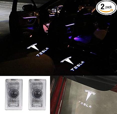 Car Door Led Logo Projector Lights For Tesla Accessory Model Sx Accessory Wireless Welcome Emblem Lamp Ghost Shadow Courtesy Step Lights 3d Shadow