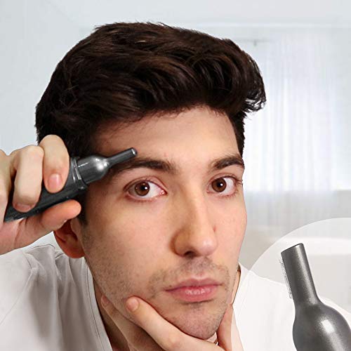 SUPRENT Nose & Ear Hair Trimmer, Wet/Dry Nose Hair Clipper for Businessmen with LED Light, Waterproof Stainless Steel Rotation Blade, 1 AA Battery-Include (Old Version)