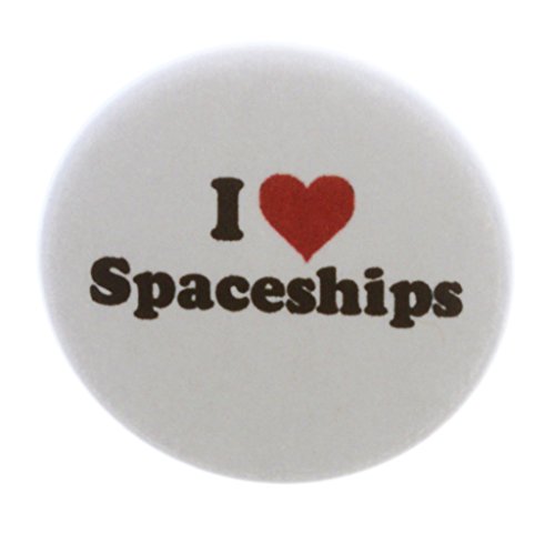 A&T Designs I love Spaceships 1.25" Pinback Button Pin Space Astronaut Stars