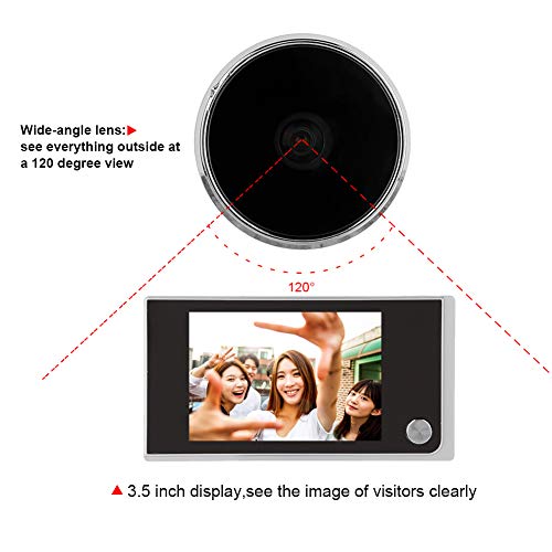 Home Visual Doorbell Digital Door Eye Viewer Camera 3.5 inch LCD HD