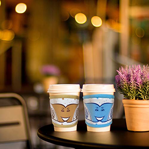 ABCKEY Insulated Cotton Reusable Cup Sleeves for Coffee Tea Cold Drinks,Cup Sleeves for Hot Drinks (Coffee) - Thumbnail 2