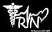 UR Impressions Registered Nurse - RN Caduceus Lifeline Heart Decal Sticker Vinyl Graphics for Cars Trucks SUV Motorcycles Windows|White|7.5 X 4.1 inch|URI338