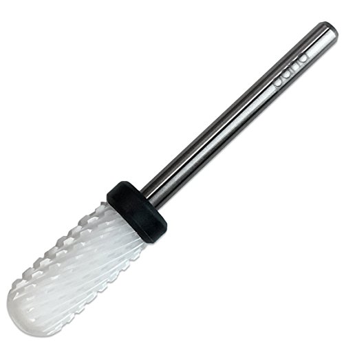 Pana (Grit: XC EXTRA COARSE) Professional USA Ceramic White Smooth Top Small Barrel Bit Nail Drill 3/32" Shank Size