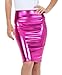 Sakkas Women's Shiny Metallic Liquid High Waist Pencil Skirt