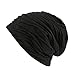 Spring Fever Men Women Adults Unisex All Season Slouchy Skull Cap Wrinkled Hat Lightweight Beanie Black