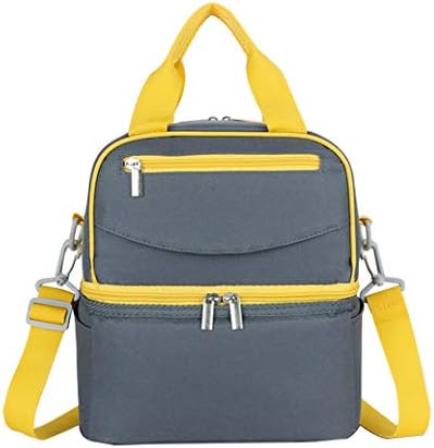Meichoon Breast Milk Baby Bottle Cooler Backpack Waterproof Large Capacity Keep Milk Medicinal Material Cold Double-layer Diaper Bags Mommy Travel Portable Thermal Insulated Lunch Box XC02 Grey