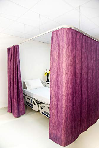 Antibacterial Cubicle Curtains Fire Retardant Thermal Insulated, Room Darkening Leaf Design, Double Sided Printed, Pencil Pleat (1 Panel) Window Curtains/Panels/Drapes 522682-203.08