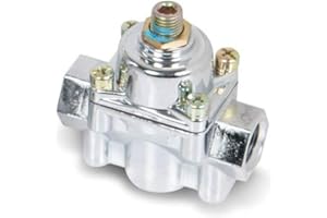 TEAYIR NEW HOLLEY CHROME CARBURETED FUEL PRESSURE REGULATOR,TWO 3/8" NPT PORTS,ADJUSTABLE FUEL REGULATOR,4.5-9 PSI