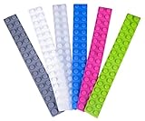 Strictly Briks Silicone 6 Flexible Connector Straps Compatible with All Major Brands | Large Pegs for Toddlers | Ages 3+ | Soft Building Bricks for Swings, Slides, Bracelets| Patent Pending