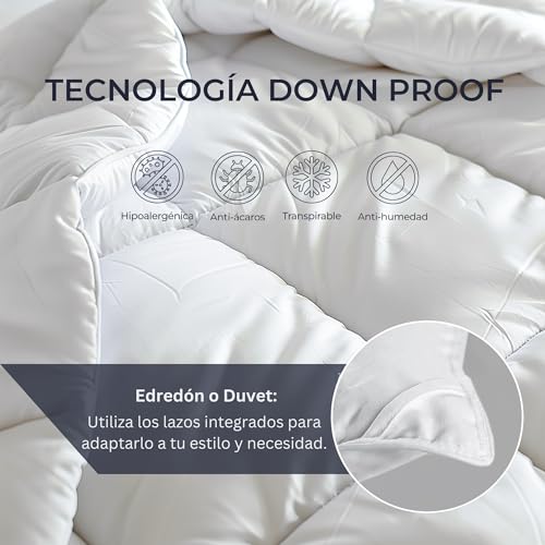 Landmark Collection Edredón/Duvet King Size Hotel de Lujo | Down Alternative/Plumón Alternativo | 100% Algodón | Todas Las Temporadas | Sensación Plumas de Ganso | Oeko-Tex