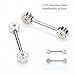 BODYA Pair Cute Double Enamel Spring Daisy Flower Nipple Barbell Ring Piercing Bar Stainless Steel 14G