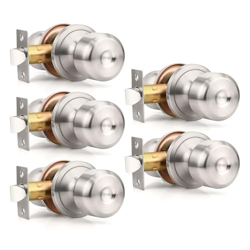 Brotima Passage Door Knob Brushed Nickel Pack