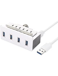 AwenKin USB 3.0 Clamp Hub Premium Aluminium 4-port Hub of Adjustable Clip Buckle for iMAC Slim Unibody All-in-one Desktop or any PC