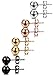 FUNRUN JEWELRY 4 Pairs Stainless Steel Ball Stud Earrings for Women Men Round Ball 8mm 4 Colors