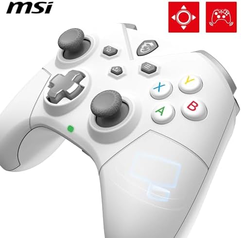 FORCE GC300 WIRELESS WHITE Mando inalámbrico para PC, 2.4 GHz, Bluetooth, USB Tipo-C a A, Batería de 20 horas, Cubiertas D-Pad intercambiables, Motores de vibración duales