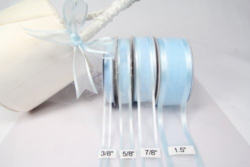 Light Blue Organza Ribbon With Satin Edge-25 Yards X 3/8 Inches