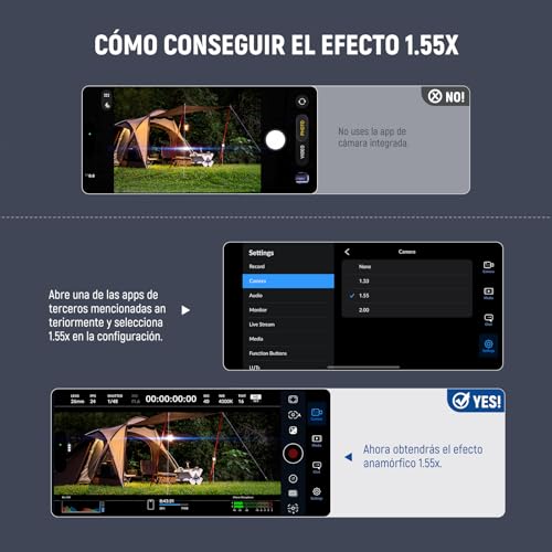NEEWER 1.55X Blue Flare Anamorphic Lens Mobile Camera with 17mm Threaded Clip, 4 Elements 4 Groups 2.4:1 Wide Screen Cinema Effect Mobile Photography Compatible with iPhone Android Samsung, LS-75