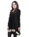 AMZ PLUS Women Plus Size Casual Long Sleeve Loose Lace Tops Tunic Blouses Black 4XL